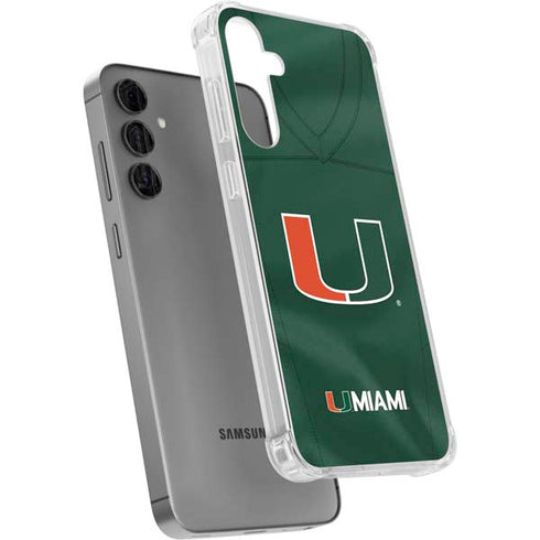 University of Miami Green Jersey Galaxy S24 Plus Clear Case